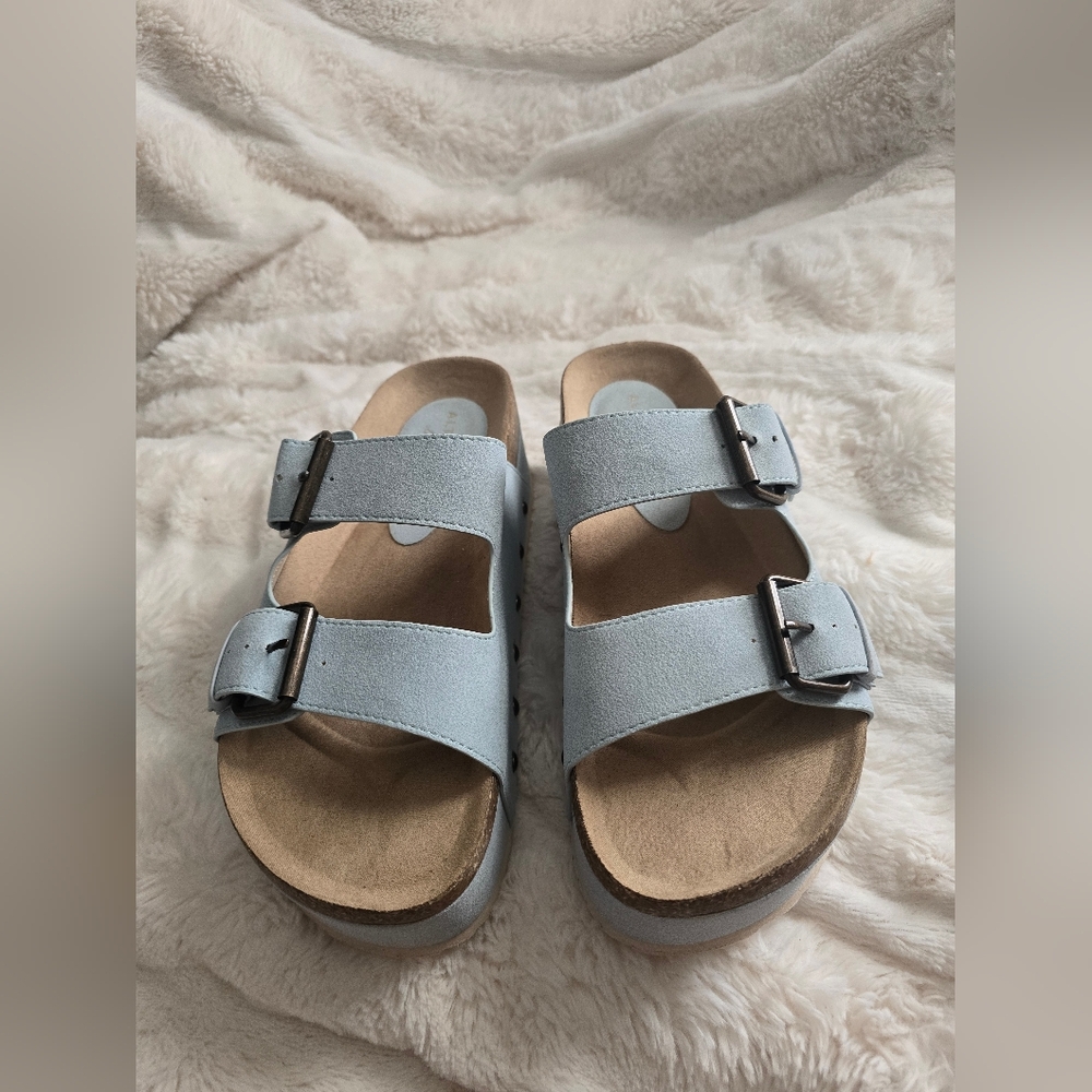 Like New Altar'd State Serenna Platform Light Blue Sandals, Size 7